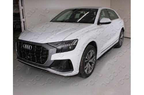 Пороги алюминиевые Slim Line Black Audi Q8