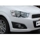 Хромированные накладки на передние фары Chevrolet Aveo 2