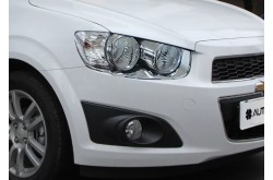 Хромированные накладки на передние фары Chevrolet Aveo 2