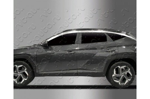 Дефлекторы окон хромированные из 6 частей Hyundai Tucson NX4