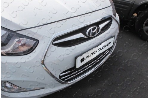 Хромированная накладка решетки радиатора Hyundai Solaris