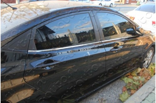 Хромированные молдинги окон нижние Hyundai Solaris 1