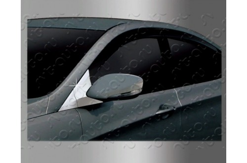 Хромированные накладки на треугольник зеркала Hyundai Solaris 1