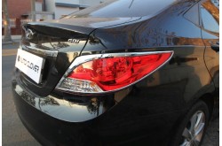 Хромированные накладки на задние фонари Hyundai Solaris
