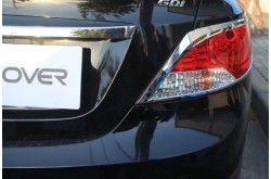 Хромированные накладки на задние фонари Hyundai Solaris