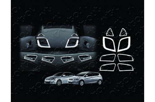 Хромированные накладки в салон Hyundai Solaris