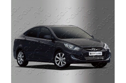 Хромированная накладка решетки бампера Hyundai Solaris