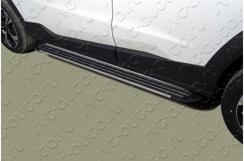 Пороги алюминиевые Slim Line Silver JAC JS4