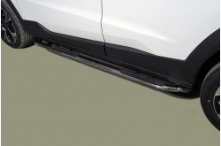 Пороги овальные гнутые с накладкой JAC JS4