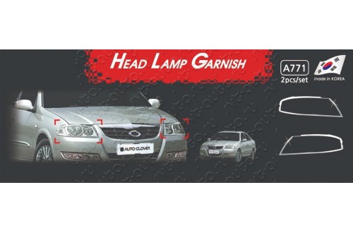 Хромированные накладки передних фар Nissan Almera Classic
