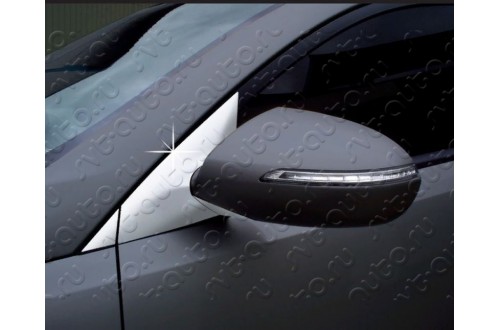 Хромированные накладки на треугольник зеркала Kia Sportage 3