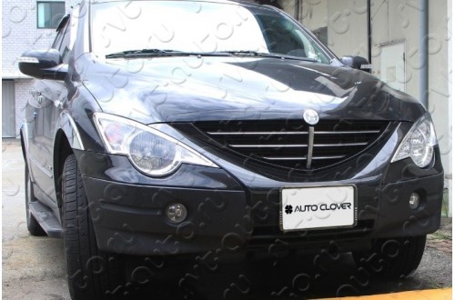 Хромированные накладки на фары Ssang Yong Actyon 1