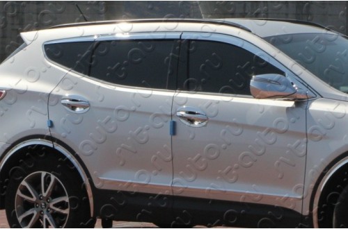 Хромированные дефлекторы окон из 6 частей Hyundai Santa Fe 3